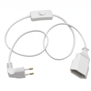 EU Power Extension Cord Anged European AC Power Extension Cord Europe 2-prong Power Lead Male to Female Extension Cable Wire