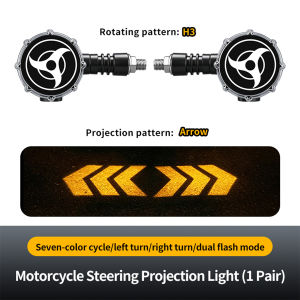 KEVANLY | 1Pair Universal Motorcycle LED Turn Signal Lamp with Projector DRL Indicator Lights RGB Flowing Flash Lamp for Electric Motor