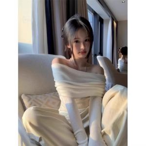 HUOLISI | Elegant One-shoulder Slim Fit Chic Knit Top