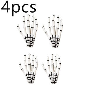 1-4pcs Halloween Skeleton Hands Bone Claw Hair Clip White Party Hair Pins Skeleton Claw Decorate Festival Gathering Styling Tool