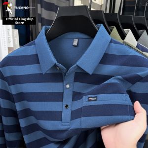 TUCANO | Striped Long-sleeve Polo-collar Casual Dad T-shirt