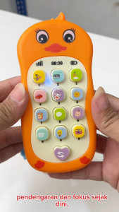 Mainan Anak BTC-3002 MOBILE PUZZLE PHONE DUCK Manan HP Music Lampu Bebek Bunyi Telepon Anak Mainan Anak Perempuan - Mainan Anak Laki Laki