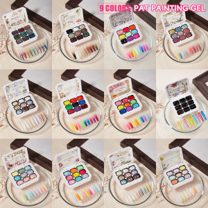 Vendeeni 9 Colors Patting Painting Gel Nail Polish Blooming Transfer Design UV LED Soak Off Gel Varnish Gradient Pat Gel Palette