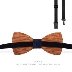 Solid Wood Wooden Tie Handmade Mens Bow Tie From Europe and America Knot Free Wedding Birthday Party Fashion Accessory Suit Tie