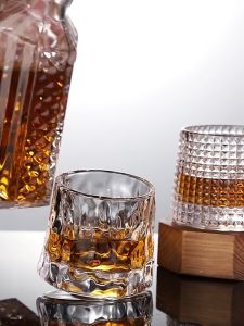 Ly rock thủy tinh pha lê cao cấp 170ml đế xoay 360 độ cốc thủy tinh uống rượu Tây cốc uống whisky Ly uống rượu mạnh Ly whisky sang trọng wine glass whiskey glass