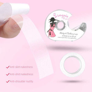 Double sided clothing fashion tape with tape dispenser transparent fabric tape suitable for clothing fabrics dresses bras