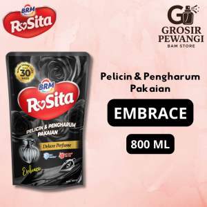 BRM Rosita Pelicin dan Pewangi Pakaian Refill 800ml Varian Hitam Embrace Berkah Rosita Mandiri - Pewangi Mawar Laundry Parfum Laundry Murah