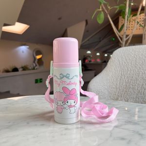 Sanrio Mellody Childrens Dual Use Stainless Steel Insulated Mug 380ml Cute Cartoon Water Cup Japanese Style Thermal Cup