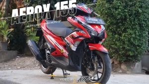 Decal sticker Aerox custom design terbaru motif Livery Merah Moto GP