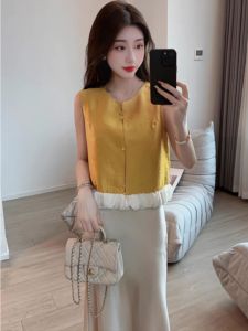 Summer Trendy Womens Sleeveless Vest Shirt Half Skirt Two-Piece Set Light Maturity Style Jorfrey Brand Pure E-commerce Sales