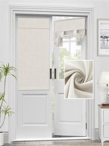 French Style Adhesive Door Curtain Heat Insulation Light Blocking Living Room Home Study Glass Window Door Privacy Curtain