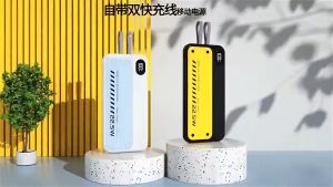 SG [READY STOCK] 30000mAh Super Fast Charge Powerbank PD 22.5W Powerbank Flash Charge  Qc3.0 Portability Power Bank Digital Display Mini Portable Power Bank With High Quality Built-in Charging Cable