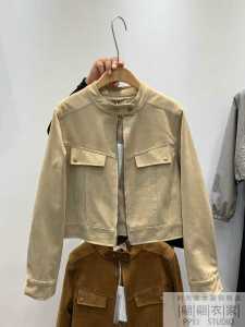 Áo Khoác Da Sika Cổ Đứng Cỡ Nhỏ Thời Trang Dành Cho Nữ Mùa Thu Năm 2025 Áo Khoác Thường Ngày Có Mũ Trùm Đầu Có Khóa Kéo