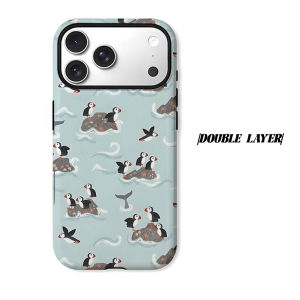 Arctic Puffin Coast Phone Case for iPhone 18 17 16 15 14 13 12 11 Air Pro Max Plus Double-layer Cover
