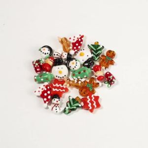 2 Chiếc Lampwork Hạt Thủy Tinh Cây Giáng Sinh Người Tuyết Nhiều Màu Men Cho DIY Charm Trang Sức Làm Quà Tặng Handmade Tiếp Liệu