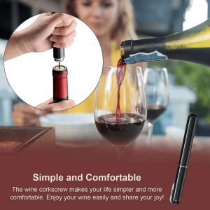 Air Pressure Wine Corkscrew Air Pump Wine Bottle Opener Champagne Openers Pneumatic Safe Stainless Steel Pin Cork Remover