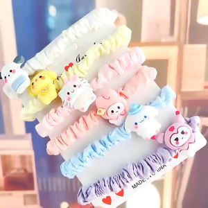 Ikat Karet Rambut Kuncir Chibi Scrunchie Jepang China Korea Elastis Kartun Lucu Sanrio Melody Hellokitty Kuromi Purin Cinnamoroll WARNA WARNI POLOS KUNCIRAN KOREA Jepang Thailand STYLE MURAH