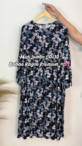 Midi Dress Super Jumbo LD 130 CM Motif Bunga Kekinian Dan Terbaru
