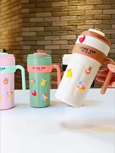 Tumbler Kopi Aesthetic Smart LED Handle 650ml Stainless Steel SUS 316 -M 2238