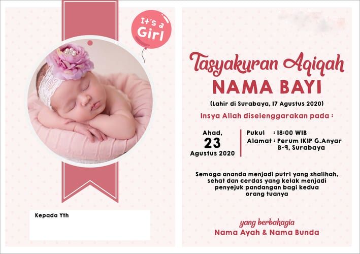 ( 50 pcs ) UNDANGAN AQIQAH | Lazada Indonesia