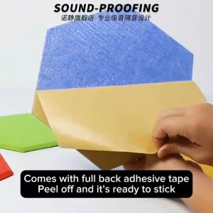 Self-adhesive Hexagon Soundproof Acoustic Panel Stickers Home Studio Insulation Decoration/Local Stock