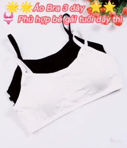 Áo bra 3 dây - Áo ngực học sinh cấp 1 cấp 2 có mút đệm mỏng cho bé gái-BON SHOP