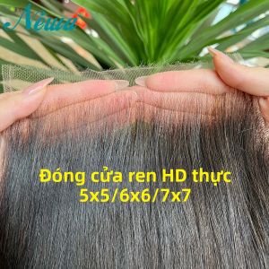 Mũi Tóc Giả Ren HD Newa Dành Cho Nữ Kích Thước 7x7/6x6/5x5 Đường Ngôi Sâu Liền Mạch Tự Nhiên Như Da Tóc Người Nguyên Chất Remy Thẳng Mượt Kiểu Brazil.