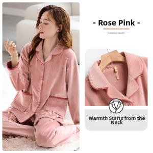 JIALEFEN | Women Autumn Winter Coral Fleece Sleepwear