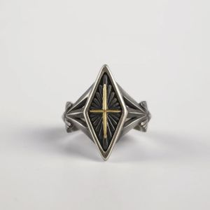 Cincin Elegan Desain European Cross (Adjustable)