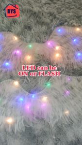 [FREE BATTERY] BYS LED Light Up Angel White Pink Wing Wings Fairy Fairytale Costume Party for Adult Kids