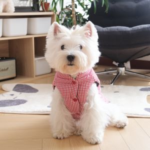 New Autumn Winter Double-sided Cotton Vest Dog Clothes Warm Plaid Small Dog Clothes West Highland Bichon Schnauzer