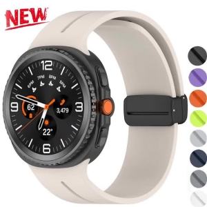 Magnetic Silicone Strap For Samsung Galaxy Watch 8 9 44 40mm Band Sports Bracelet For Samsung Watch 8 9Classic 46mm Accessories