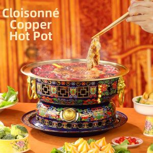SHUDUODUN | Individual Electric Heating Copper Hot Pot for Shabu Shabu