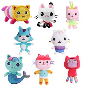 Gabby Dollhouse doll Toys Mercat Cartoon Stuffed Animals Mermaid Car Cat Stuffed Doll Kids Birthday Christams Cartoon Doll Gift