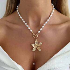 Ingemark | Ingemark Exquisite Luxury Imitation Pearl Choker Necklace Women Trendy Gold Color Flower Tassel Necklace Aesthetics Jewelry Gift