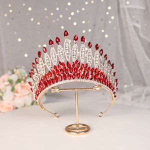Dazzling Bridal Headpiece Queen Tiaras Glamorous Rhinestone Crown Headband Wedding Party Birthday