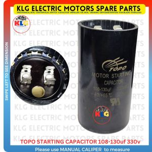 Topo starting capacitor 108-130uf 330v water pump