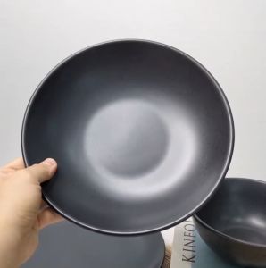 ถ้วย ถ้วยเซรามิค ชามเซรามิค จานเซรามิค ชุดจานชาม สีดำ สวยงาม เซรามิค แข็งแรง สไตล์โมเดิร์นมินิมอล