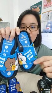 VIDVIEW !!ลดสนั่น!! รองเท้าแตะเด็กชาย Adda 31R2Y Line Friends ปรับสายได้ แบบสวม ไซส์ 25-35