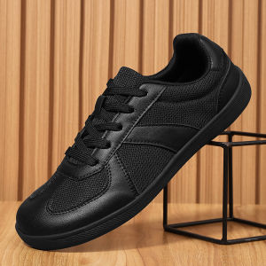 Retro Wide Head Mens Casual Sports Shoes Breathable Mesh Soft Bottom Flat Footbed Outdoor Leisure Rubber Sole round Toe