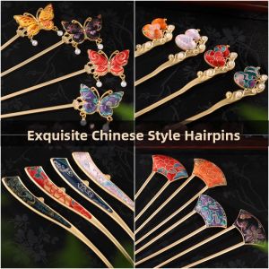 Ancient Style Butterfly Hairpin Pearl Decorated