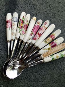 Creative Ceramic Coffee Spoon Stainless Steel Stirring Cup Electric Ceramic Spoon Mix Coffee Utensil  Style Home Living