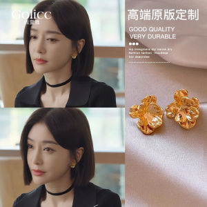Golicc Guliya Vintage Gold Flower Womens Earrings Luxury Sensation New Model 2025 Popular Ear Jewelry Elegant