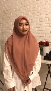 Jilbab khimar 2 layer matt doublehycon/jilbab instan segitiga pollycotton tanpa pet termurah