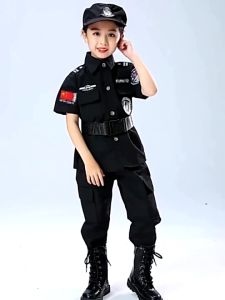 Dercoseason Police Costume for kids Police Uniform for Kids Costume for Kids Boys/Girls Coat Pants Gloves Belt & Cap(5 pcs)