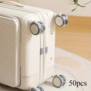 50/100pcs Disposable Luggage Wheel Protective Cover Dust-proof Cover Universal Wheel Cover Luggage Foot Cover Protective Film