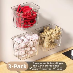 youqin | Multifunctional Wall-Mounted No-Drill Storage Basket for Garlic Ginger