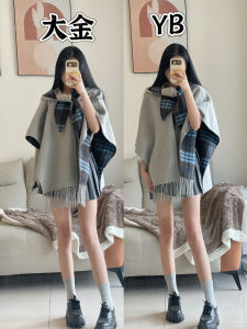 Nautical Artist Double-Sided Cashmere Wool Coat 2-in-1 Cowl Neck Wrap Outerwear for Women Fall 2024 Long Sleeve Regular Length