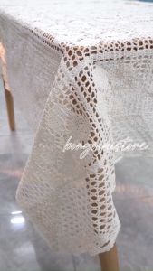 [130*180] Khăn trải bàn vải ren đục lỗ phong cách vintage cổ điển [T048]