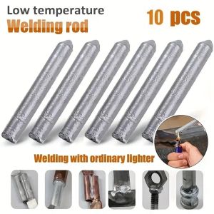 10pcs Low Temp Welding Rods Fast Flow for Stainless Steel Copper Iron Aluminum. Multi-Purpose Powder Core for Pipes & Repair